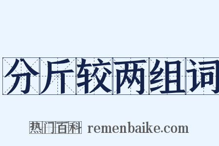 分斤较两组词是什么意思的图片